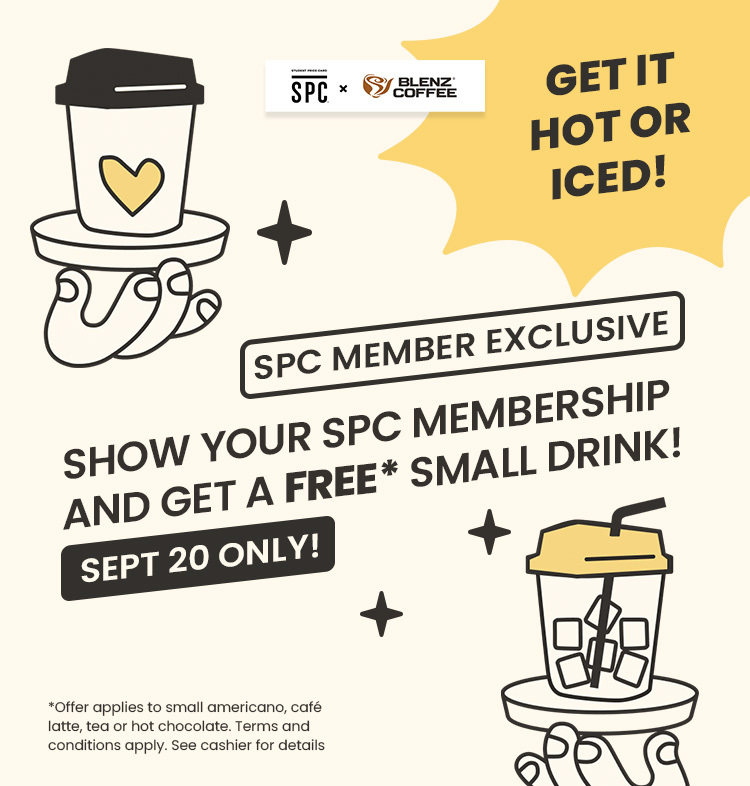 Student Price Card (SPC) Membership day. September 20th get a free drink on us for all members